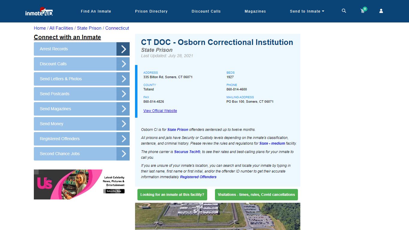 CT DOC - Osborn Correctional Institution - InmateAid