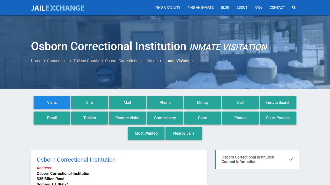 Inmate Visitation - Osborn Correctional Institution, CT - Jail Exchange