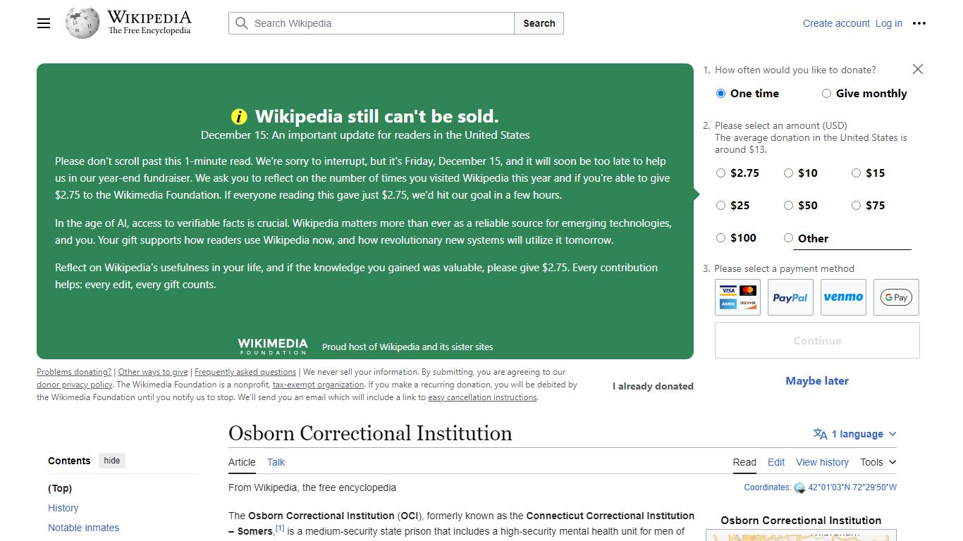 Osborn Correctional Institution - Wikipedia